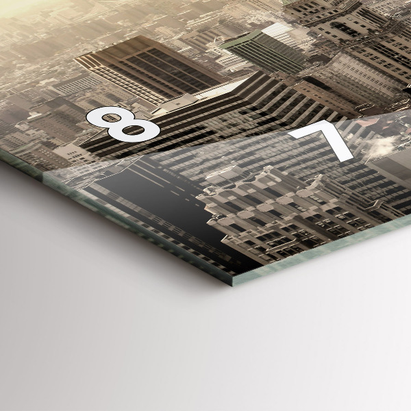 Ceas orizontale de perete din sticlă Turnuri din New York