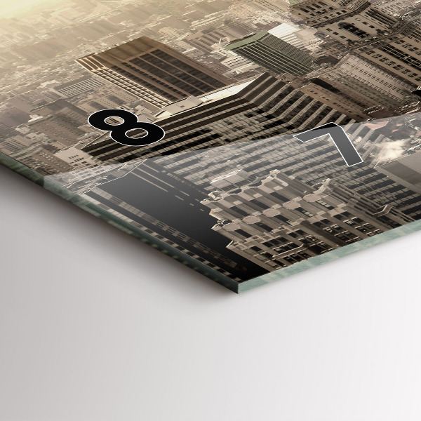 Ceas orizontale de perete din sticlă Turnuri din New York