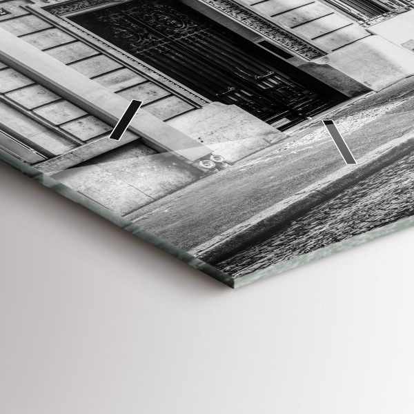 Ceas orizontale de perete din sticlă Veche mașină de oraș