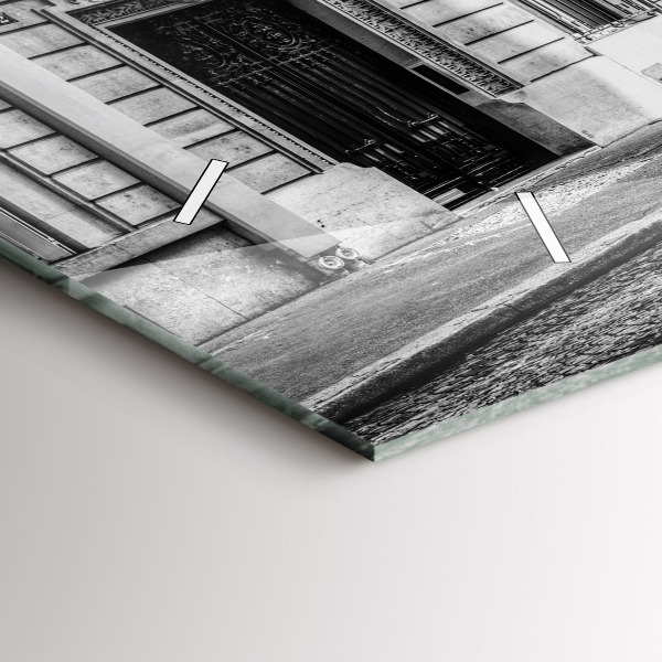 Ceas orizontale de perete din sticlă Veche mașină de oraș