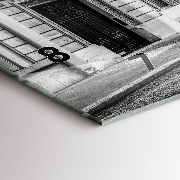 Ceas orizontale de perete din sticlă Veche mașină de oraș