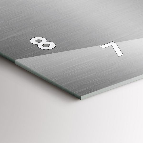 Ceas orizontale de perete din sticlă Abstracția metalului gri