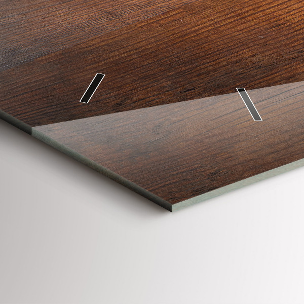 Ceas orizontale de perete din sticlă Lemn vechi