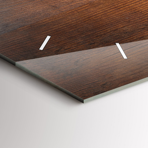 Ceas orizontale de perete din sticlă Lemn vechi