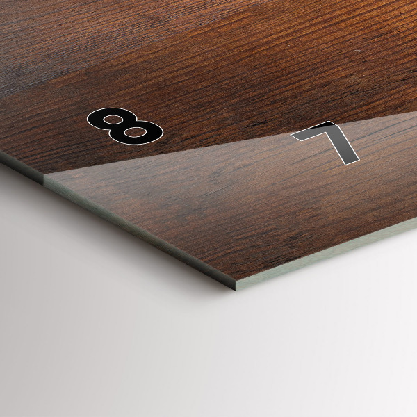 Ceas orizontale de perete din sticlă Lemn vechi