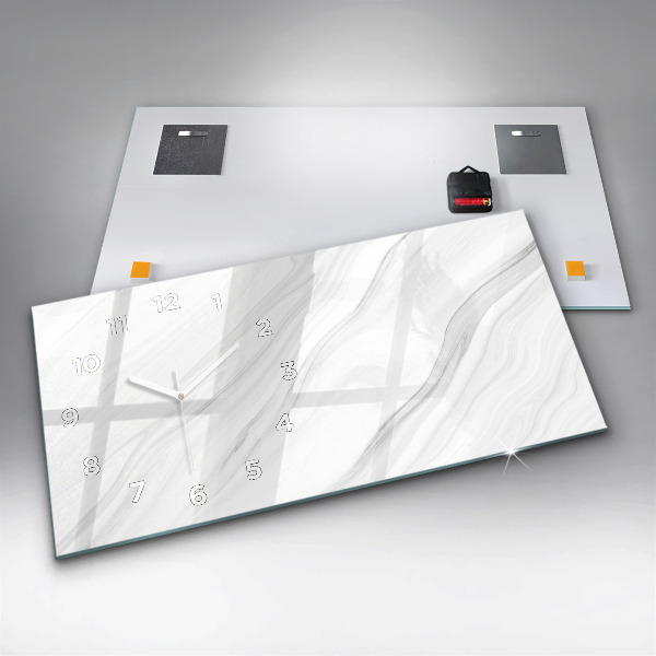 Ceas orizontale de perete din sticlă Marmură decorativă
