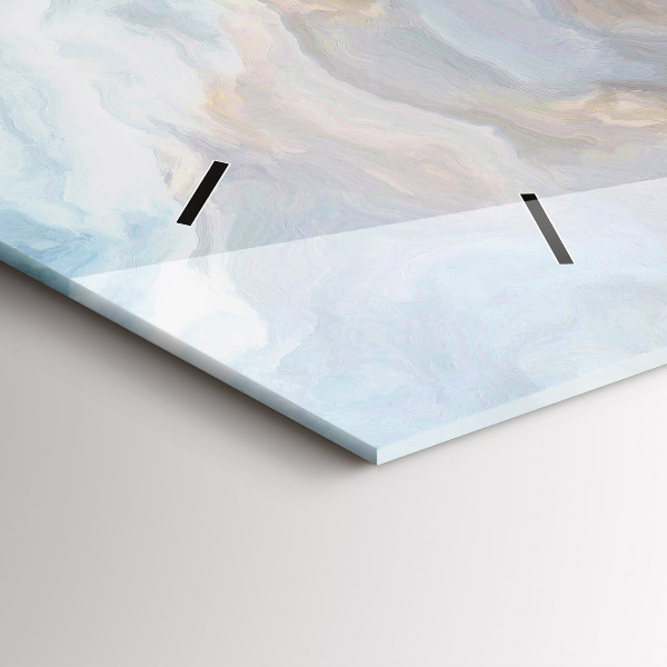 Ceas orizontale de perete din sticlă Model de marmură