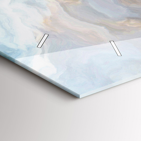 Ceas orizontale de perete din sticlă Model de marmură