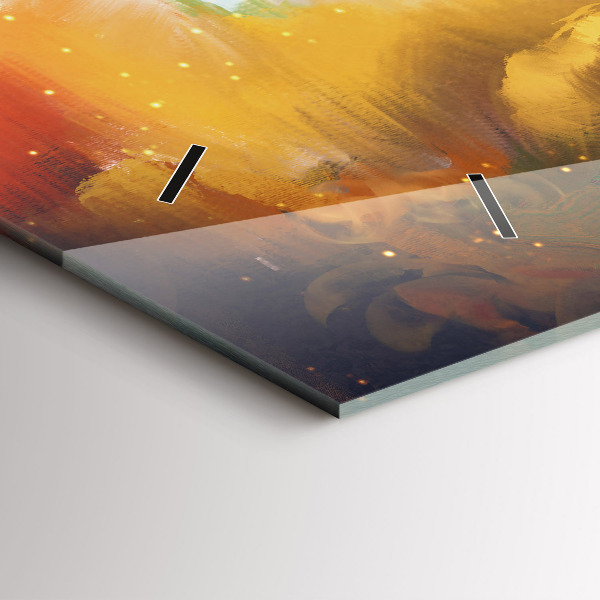 Ceas orizontale de perete din sticlă Imagine abstractă