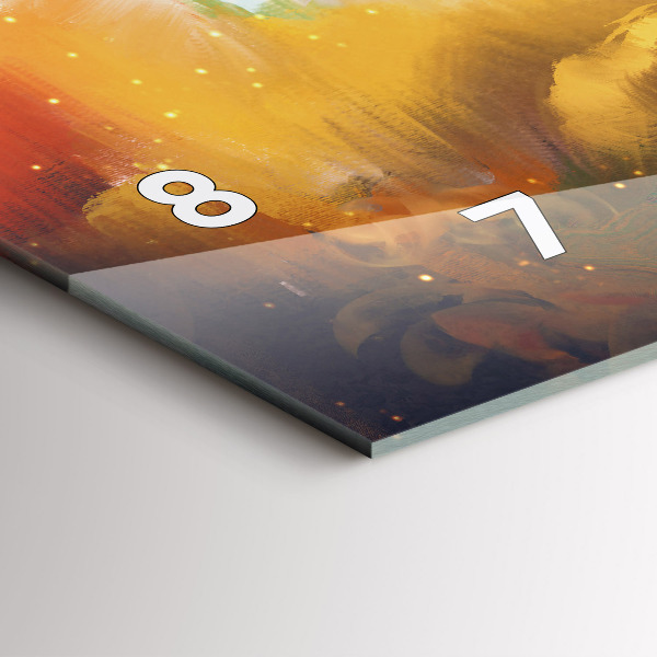 Ceas orizontale de perete din sticlă Imagine abstractă