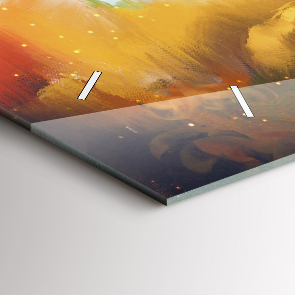 Ceas orizontale de perete din sticlă Imagine abstractă