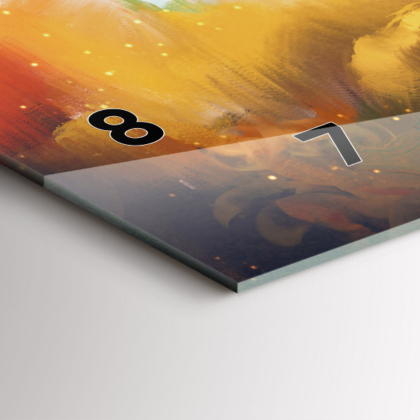 Ceas orizontale de perete din sticlă Imagine abstractă