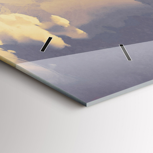 Ceas orizontale de perete din sticlă Nave de hârtie