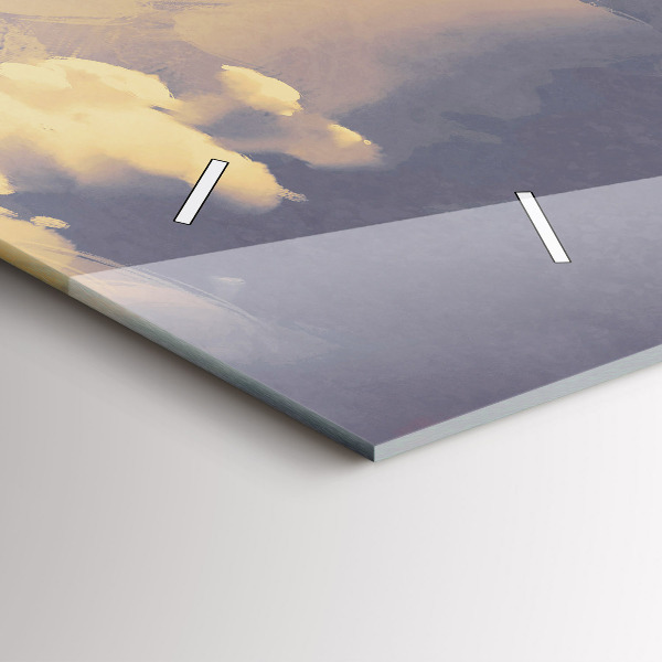 Ceas orizontale de perete din sticlă Nave de hârtie