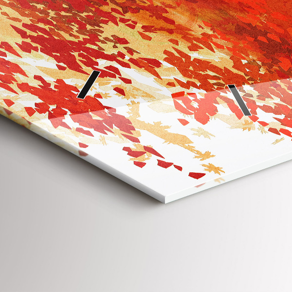 Ceas orizontale de perete din sticlă Mireasa toamna