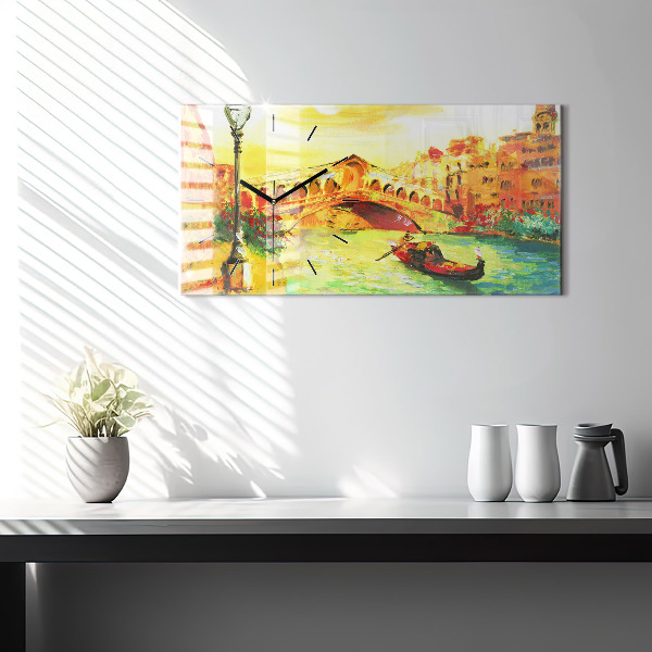 Ceas orizontale de perete din sticlă Podul Rialto din Veneția