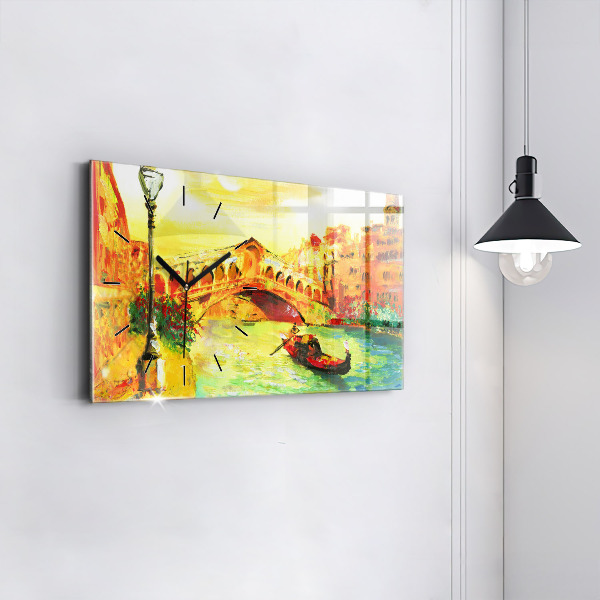 Ceas orizontale de perete din sticlă Podul Rialto din Veneția