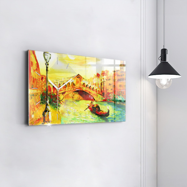 Ceas orizontale de perete din sticlă Podul Rialto din Veneția