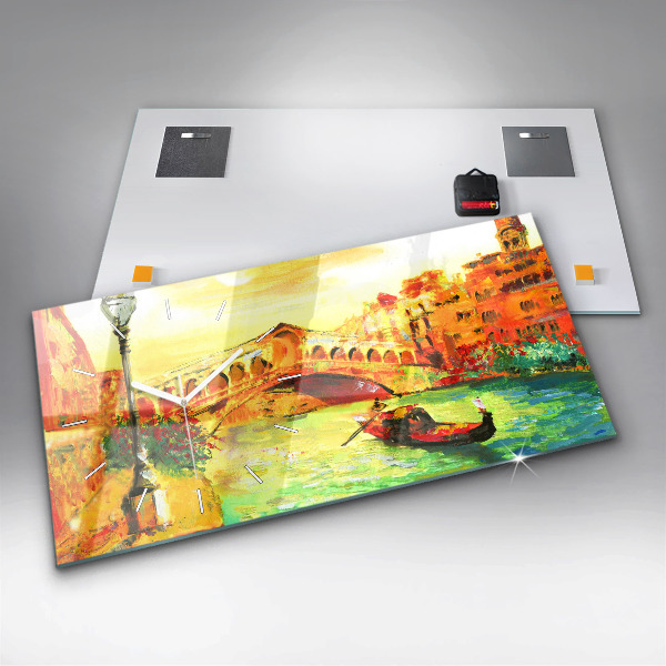 Ceas orizontale de perete din sticlă Podul Rialto din Veneția