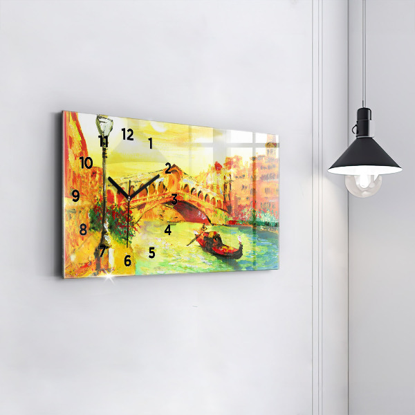 Ceas orizontale de perete din sticlă Podul Rialto din Veneția