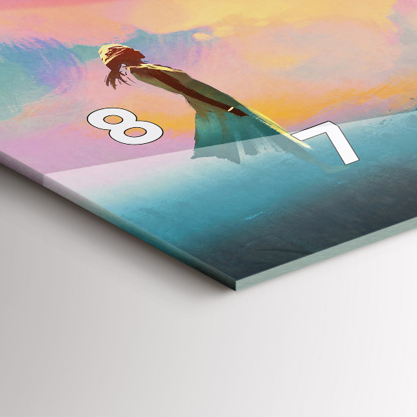 Ceas orizontale de perete din sticlă Dragostea platoniciană