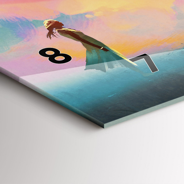 Ceas orizontale de perete din sticlă Dragostea platoniciană