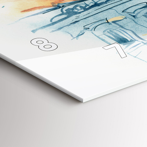 Ceas orizontale de perete din sticlă Oameni în acuarelă