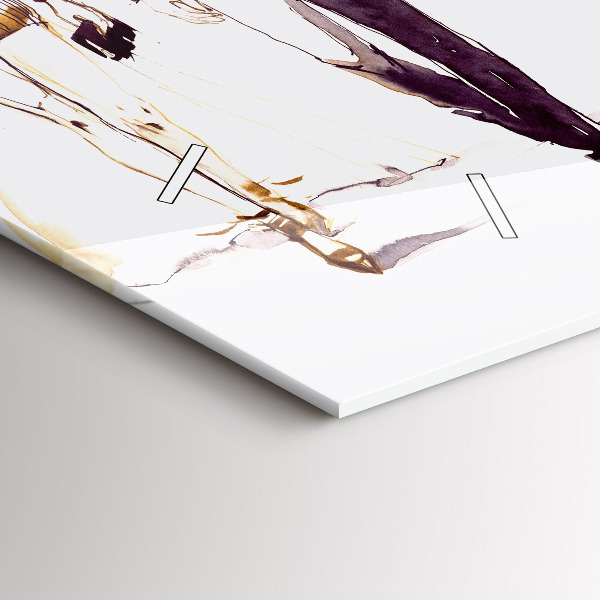 Ceas orizontale de perete din sticlă Femeie și bărbat