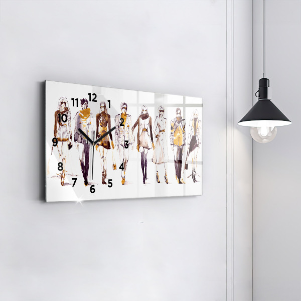 Ceas orizontale de perete din sticlă Femeie și bărbat