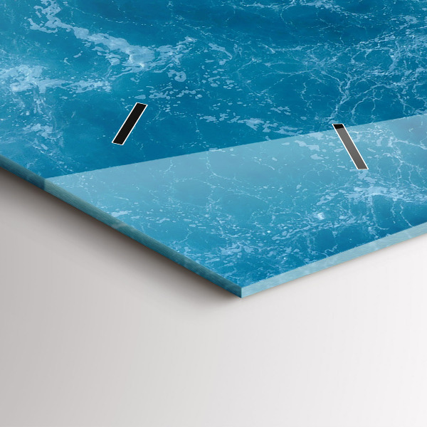 Ceas orizontale de perete din sticlă Apa de mare