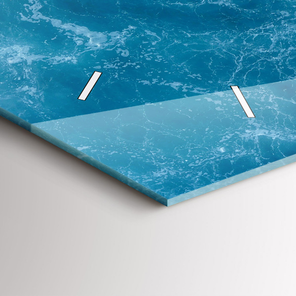 Ceas orizontale de perete din sticlă Apa de mare