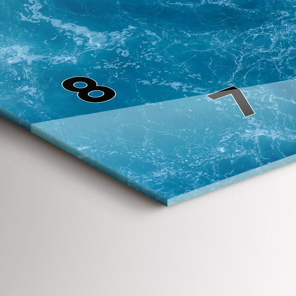 Ceas orizontale de perete din sticlă Apa de mare