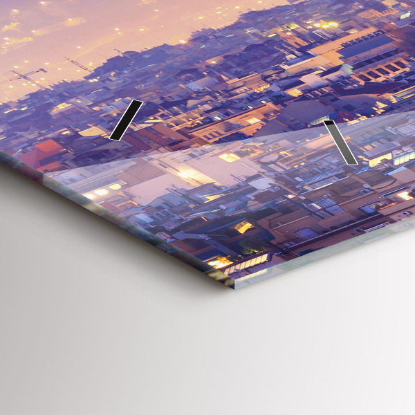 Ceas orizontale de perete din sticlă Vedere spre Barcelona