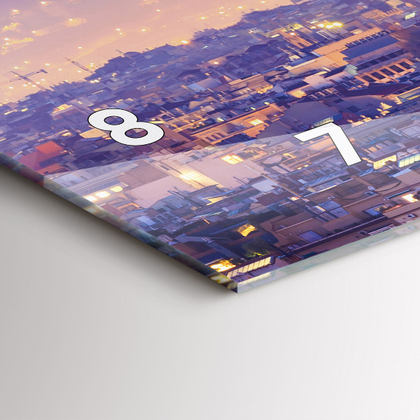 Ceas orizontale de perete din sticlă Vedere spre Barcelona