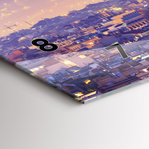 Ceas orizontale de perete din sticlă Vedere spre Barcelona