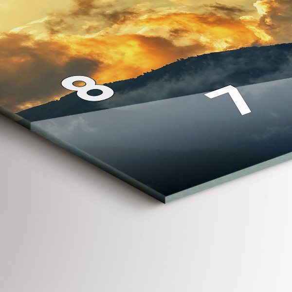 Ceas orizontale de perete din sticlă Zborul cu balonul în nori