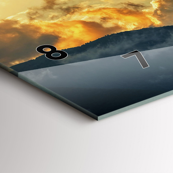 Ceas orizontale de perete din sticlă Zborul cu balonul în nori