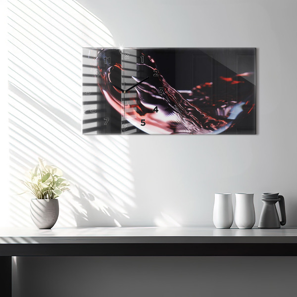 Ceas orizontale de perete din sticlă pahar de vin