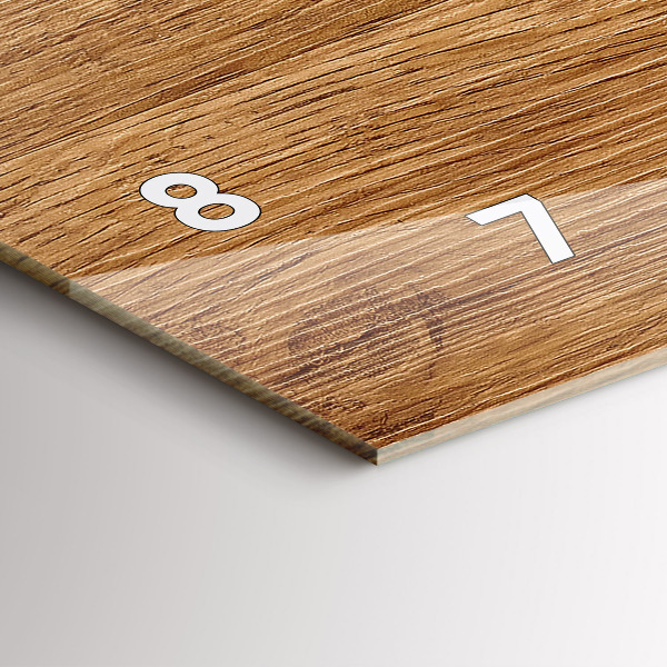 Ceas orizontale de perete din sticlă Lemn deschis