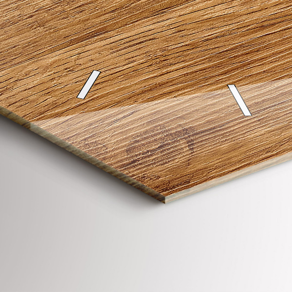 Ceas orizontale de perete din sticlă Lemn deschis