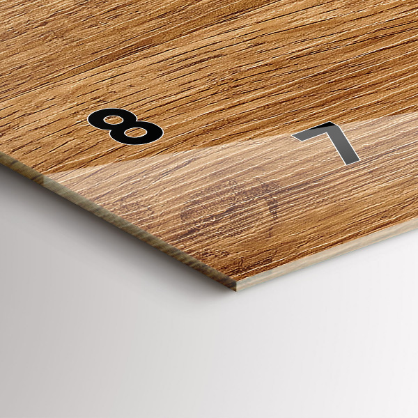 Ceas orizontale de perete din sticlă Lemn deschis