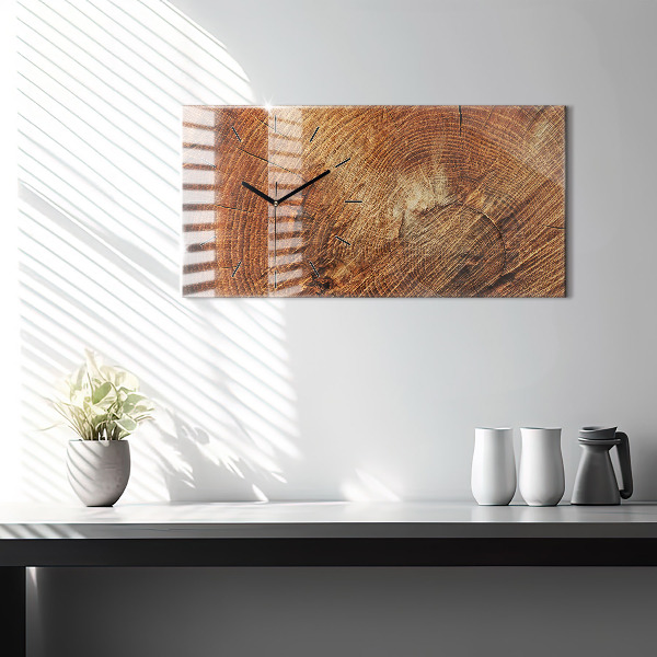 Ceas orizontale de perete din sticlă Trunchi bătrân de copac