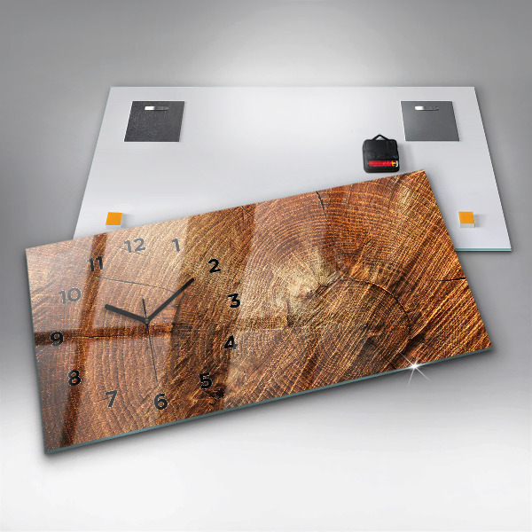 Ceas orizontale de perete din sticlă Trunchi bătrân de copac
