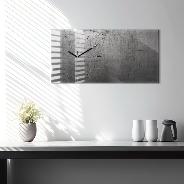 Ceas orizontale de perete din sticlă Perete metalic