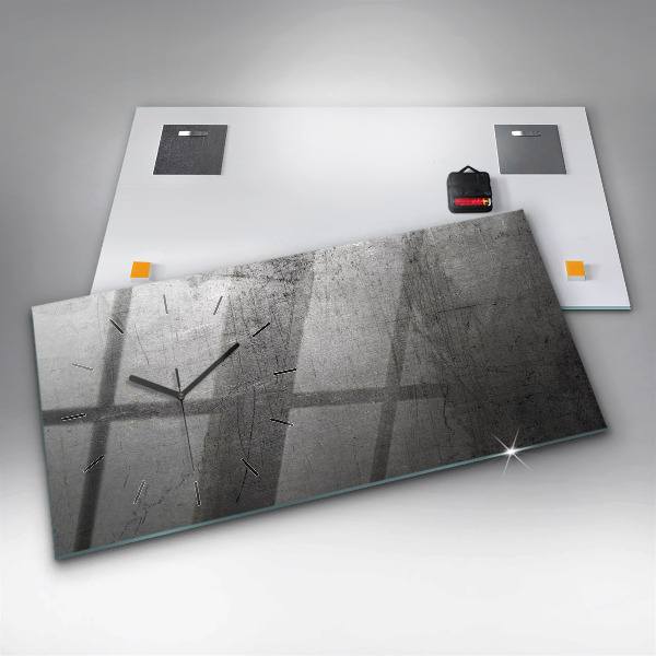 Ceas orizontale de perete din sticlă Perete metalic