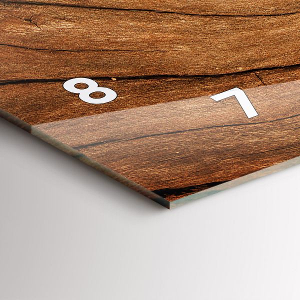 Ceas orizontale de perete din sticlă Lemn vechi