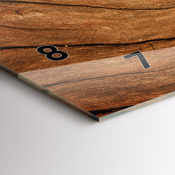 Ceas orizontale de perete din sticlă Lemn vechi