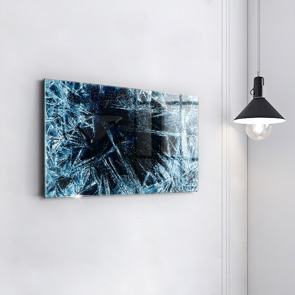 Ceas orizontale de perete din sticlă Perete înghețat