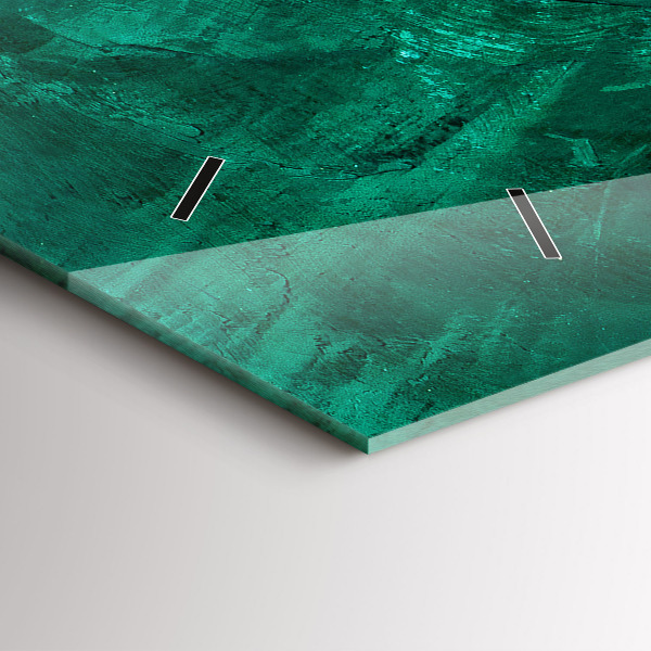 Ceas orizontale de perete din sticlă Perete de smarald