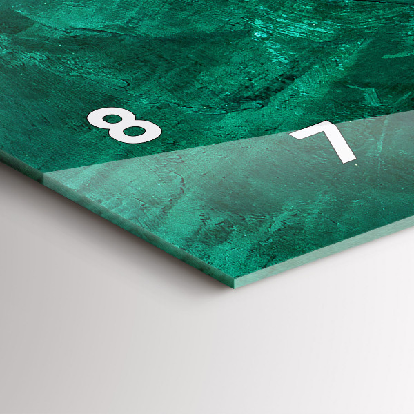 Ceas orizontale de perete din sticlă Perete de smarald